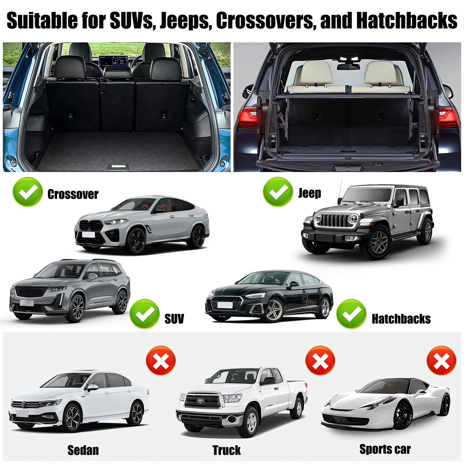 Organizer do bagażnika SUV – 3-częściowy design z zamkiem błyskawicznym, 7 kieszeni, ulepszona skóra TP i tkanina Oxford 600D, wodoodporny i odporny na zarysowania, idealny do SUV-a, pickupa