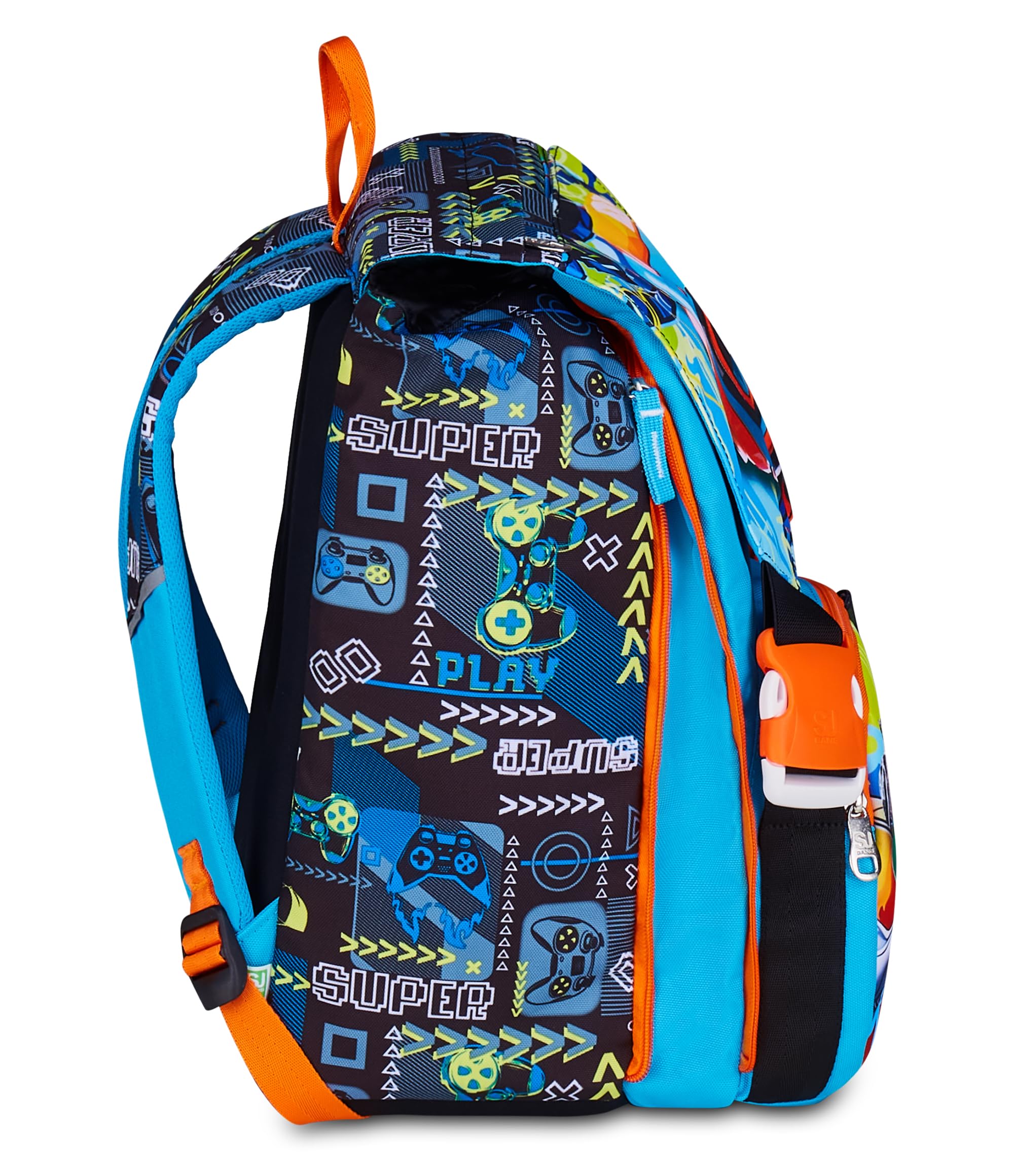 SJ GANG STYLE JAM GANG Zaino Doppio Scomparto Estensibile, Blu, Maxi Capienza, Schienale Preformato, Bambino, Scuola Elementare