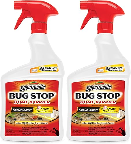 Spectracide Bug Stop Home Barrier - Insecticida, mata hormigas, cucarachas y arañas al contacto, controla insectos en interiores y exteriores,
