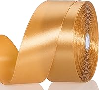 Vista 19 de Cinta de satén sólida de 1 pulgada de oro champagne, 50 yardas de cinta de tela para manualidades, envoltura de regalos, ramos florales, decoración