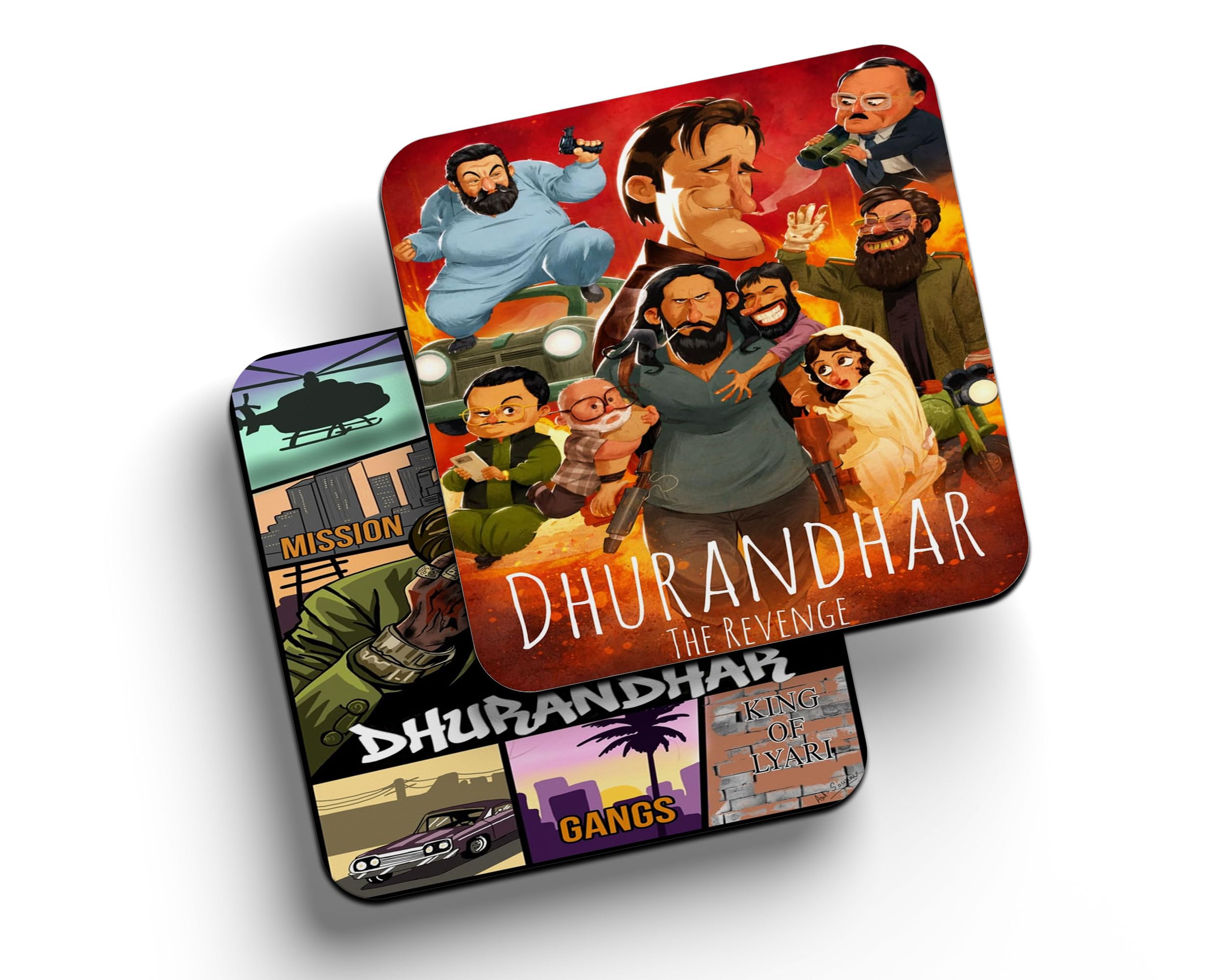 Morons Bollywood GenZ Quotes & Affirmation 2 in 1 Coaster & Fridge Magnet – Printed MDF Magnet Cum Coaster - Unique Gift for Birthday, Chrismas, Home Décor - [2pc, 3in, Magnet Incl.] (Dhurandhar)-image-29