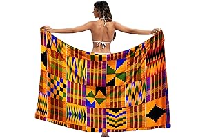 Women's African Kente Beach Sarong Bathing Suit Wrap