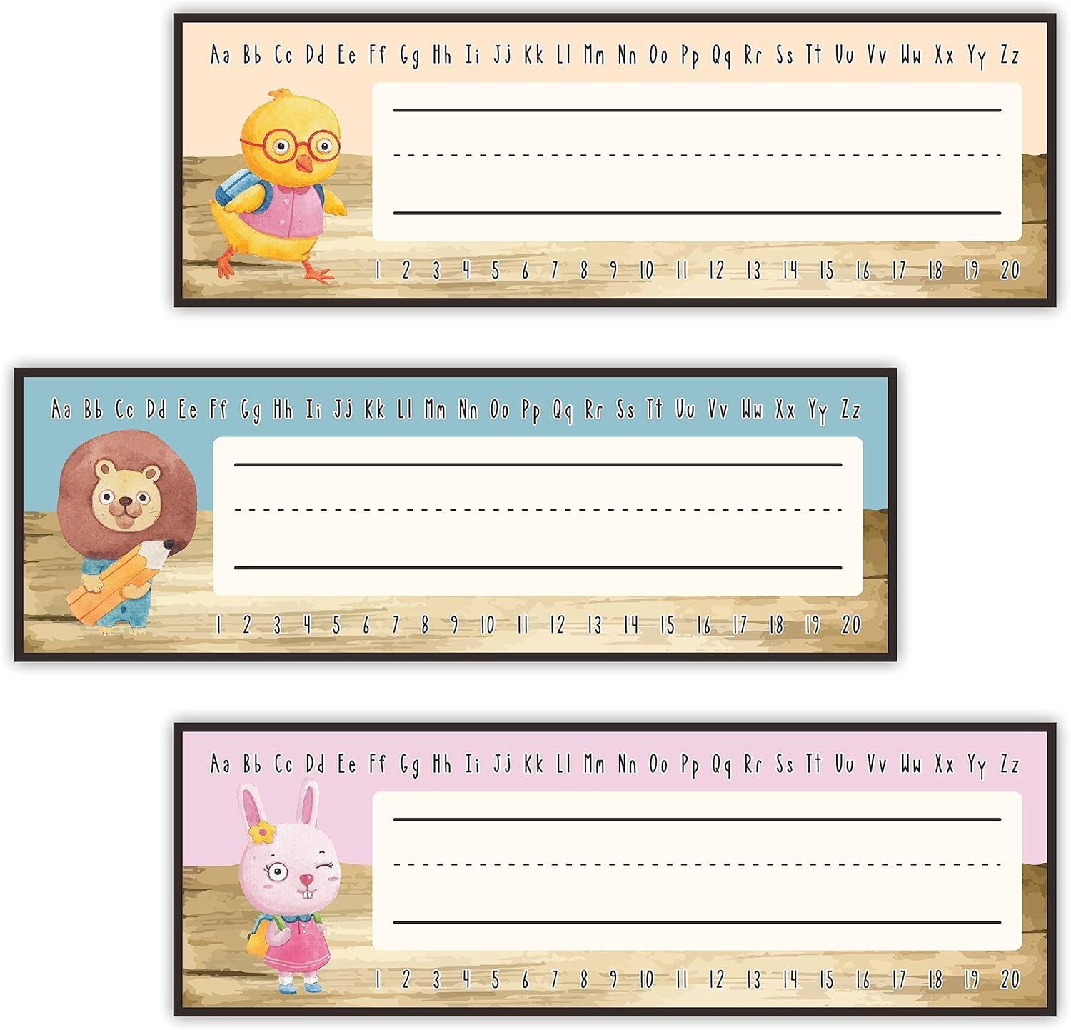 30 Name Tags Labels Animals theme Self Adhesive Name