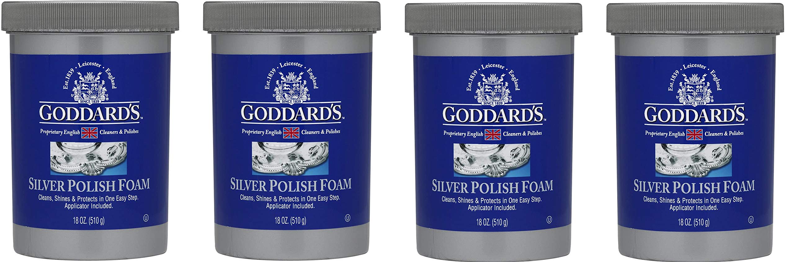 Goddard's Silver Polish, 18 oz - Tarnish Remover with Sponge Applicator (1, Fоur Paсk)