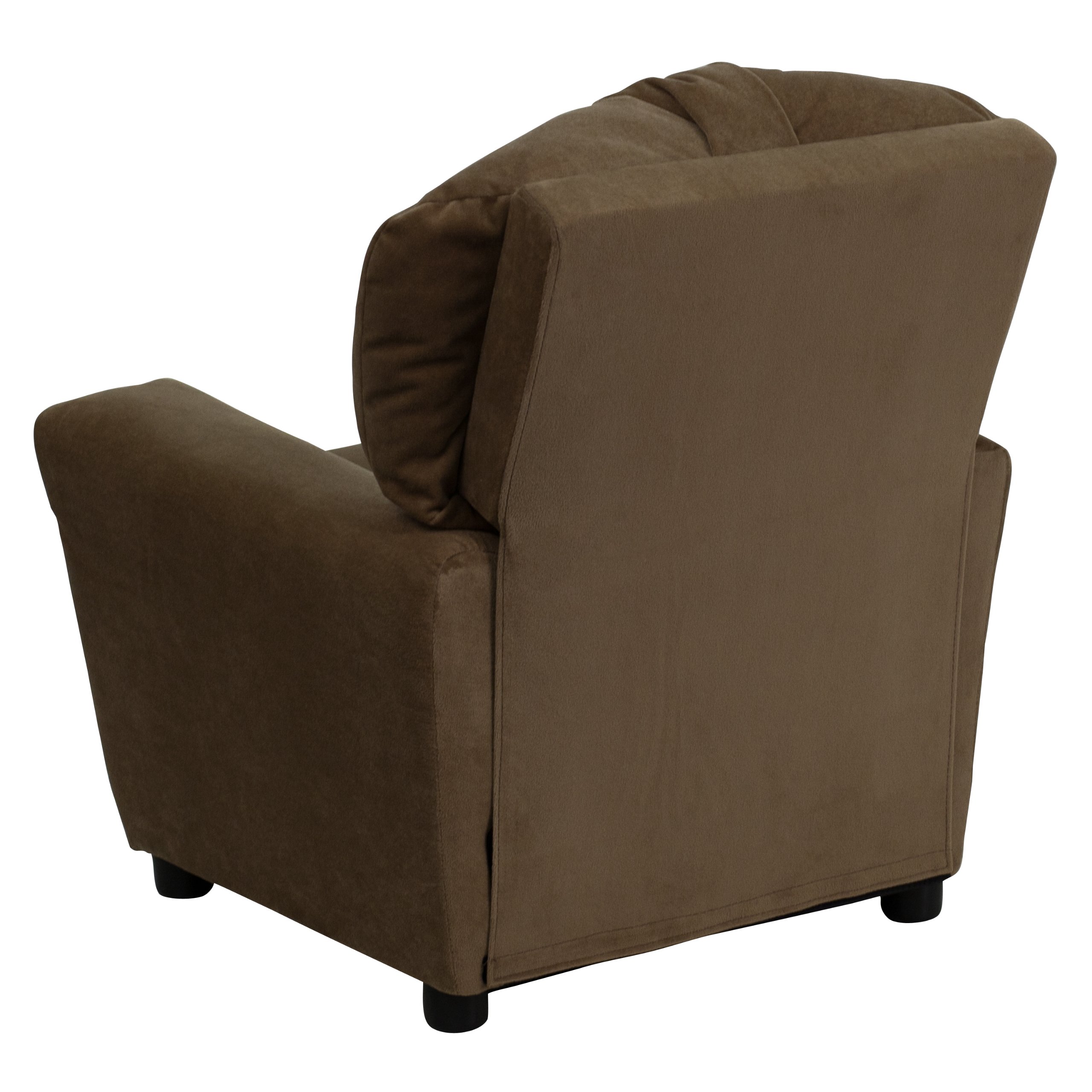 Flash Furniture Lehnsessel für Kinder, modern, mit Becherhalter, Holz, braune Mikrofaser, 1 Stück