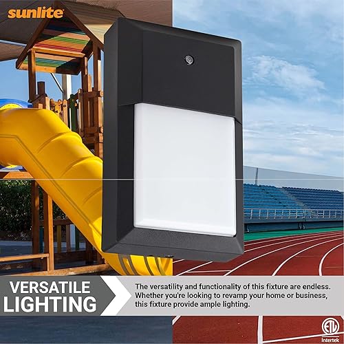 Miniatura 3 de Sunlite 88119 - Lámpara LED de pared para exteriores, 8 pulgadas, para exteriores, comercial y residencial, lámpara de pared de fotocélula del