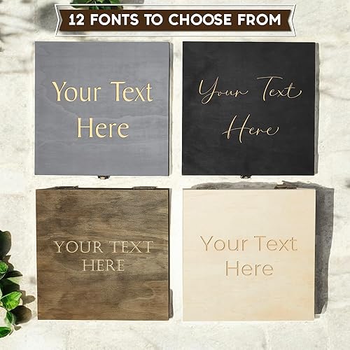 Miniatura 2 de Caja de recuerdos de madera, caja de memoria para fotos, joyas, letras, caja de recuerdos rústica para bodas, aniversarios, cumpleaños, Acción de