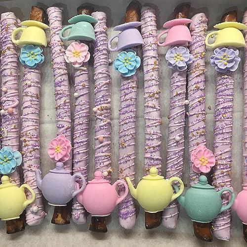 Miniatura 6 de Moldes de silicona para fiesta de té, 2 unidades, molde de fondant de chocolate para decoración de pasteles, azúcar de caramelo, decoración de