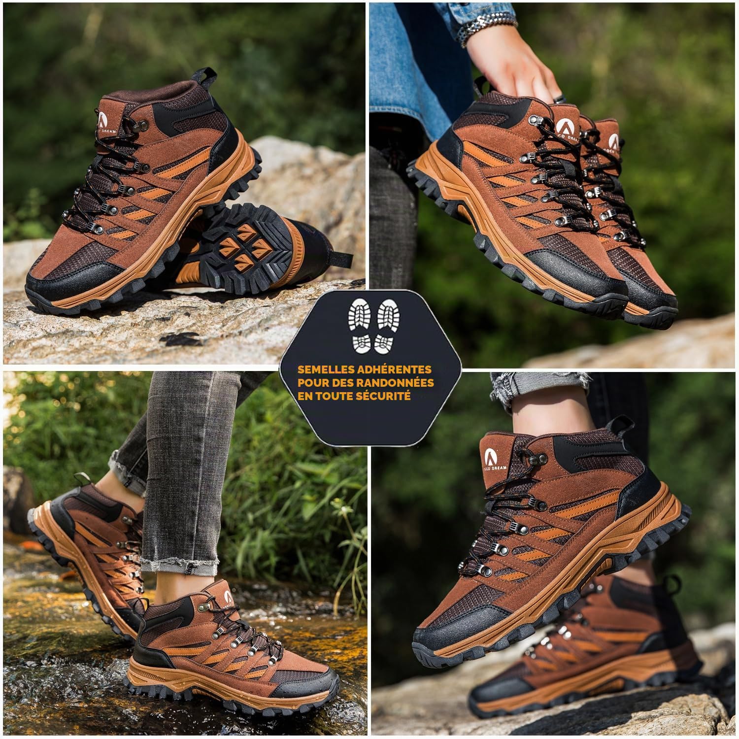 Chaussures Randonnée Homme Men's Hiking Shoes Chaussures Montantes Trekking Outdoor Antidérapantes et Confortables Respirant Chaussure de Marche