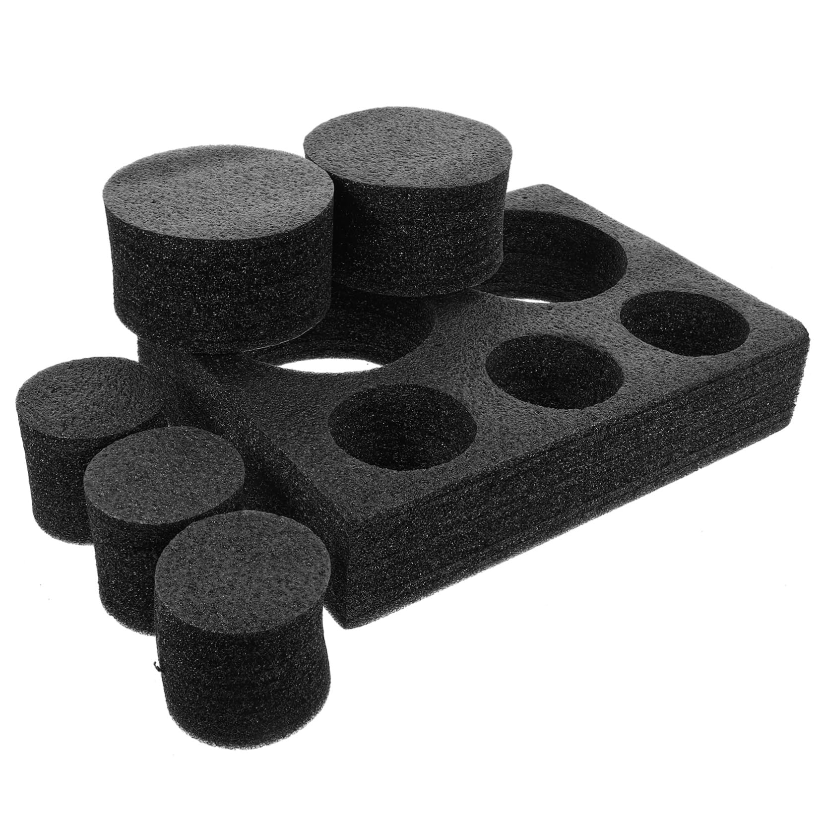 Ciieeo 5 Piezas posavasos titular de la bebida bandeja de la copa para llevar portavasos de cafe portador de taza de café aislado reutilizable sacar el portavasos algodón perlado Negro