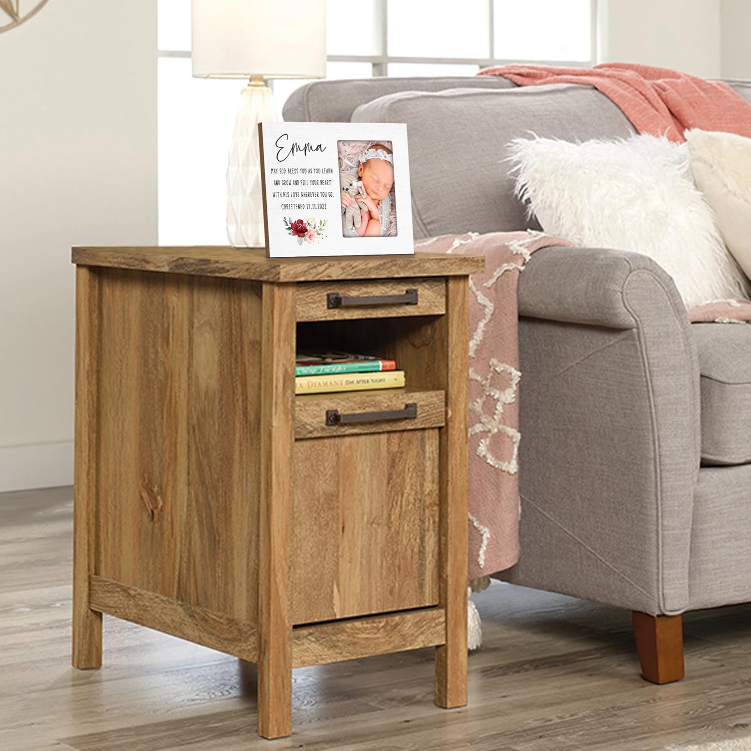 LifeSong Milestones Personalized Baptism Christening Picture Frame Gifts for Girls Godparents Gifts Baby Shower Keepsakes| Custom Photo Frame holds 4x6 Photo (Girls - May God Bless You) - Image 5