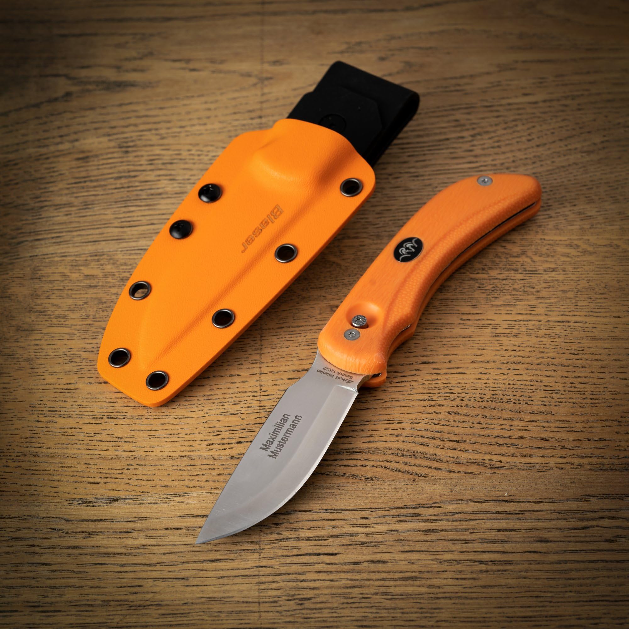 Blaser Ultimate Jagd Messer | Jagdmesser mit Drop-Point Klinge & Aufreißhaken | Full-Tang Konstruktion aus 440C Stahl | G10 Griff & Kydex-Scheide | 10 cm Klinge