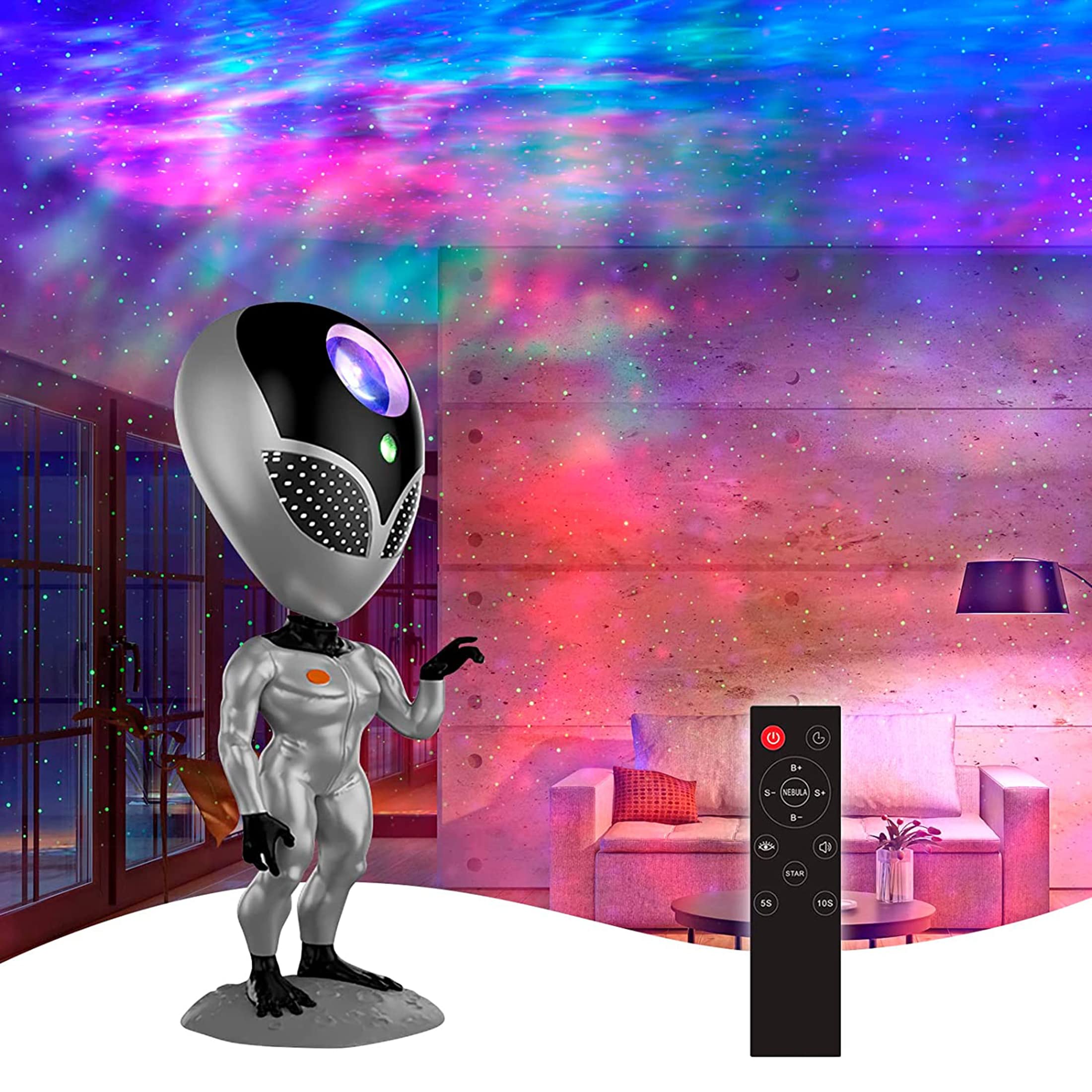 Projecteur Ciel Etoile, Nébuleuse LED Projecteur Starry Sky Night Light Veilleuse Enfant avec Télécommande, Projecteur de Chambre et de Plafond, Meilleurs Cadeaux pour Enfants et Adultes