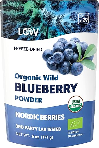 LOOV — Polvo de Arándanos Silvestres Orgánicos Liofilizados 171g