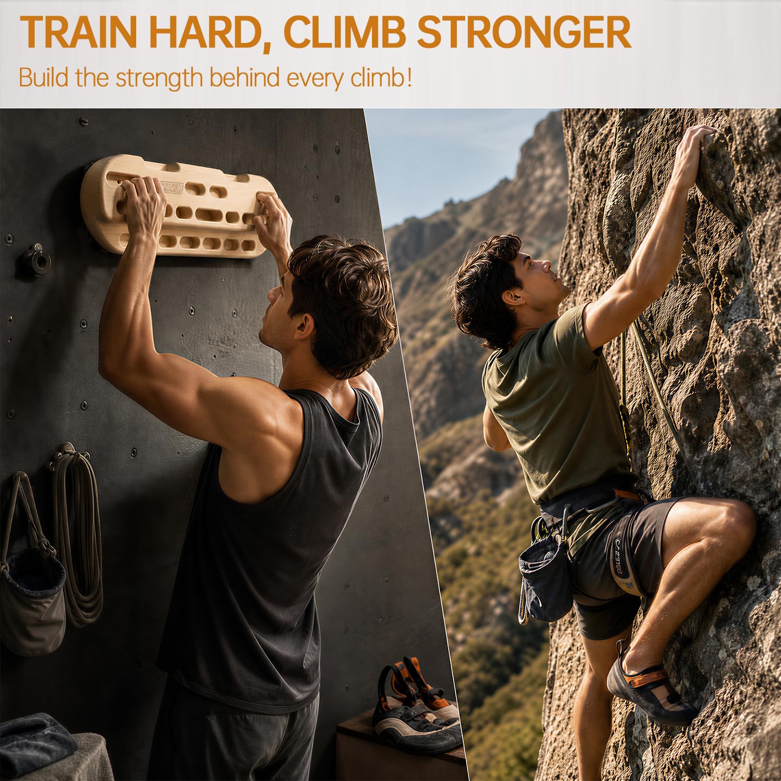 POWER GUIDANCE Tavola da allenamento Arrampicata Trainingsboard Hangboard Climbing board Fingerboard per principianti per l'arrampicata adatta per gli attrezzi da allenamento Boulder