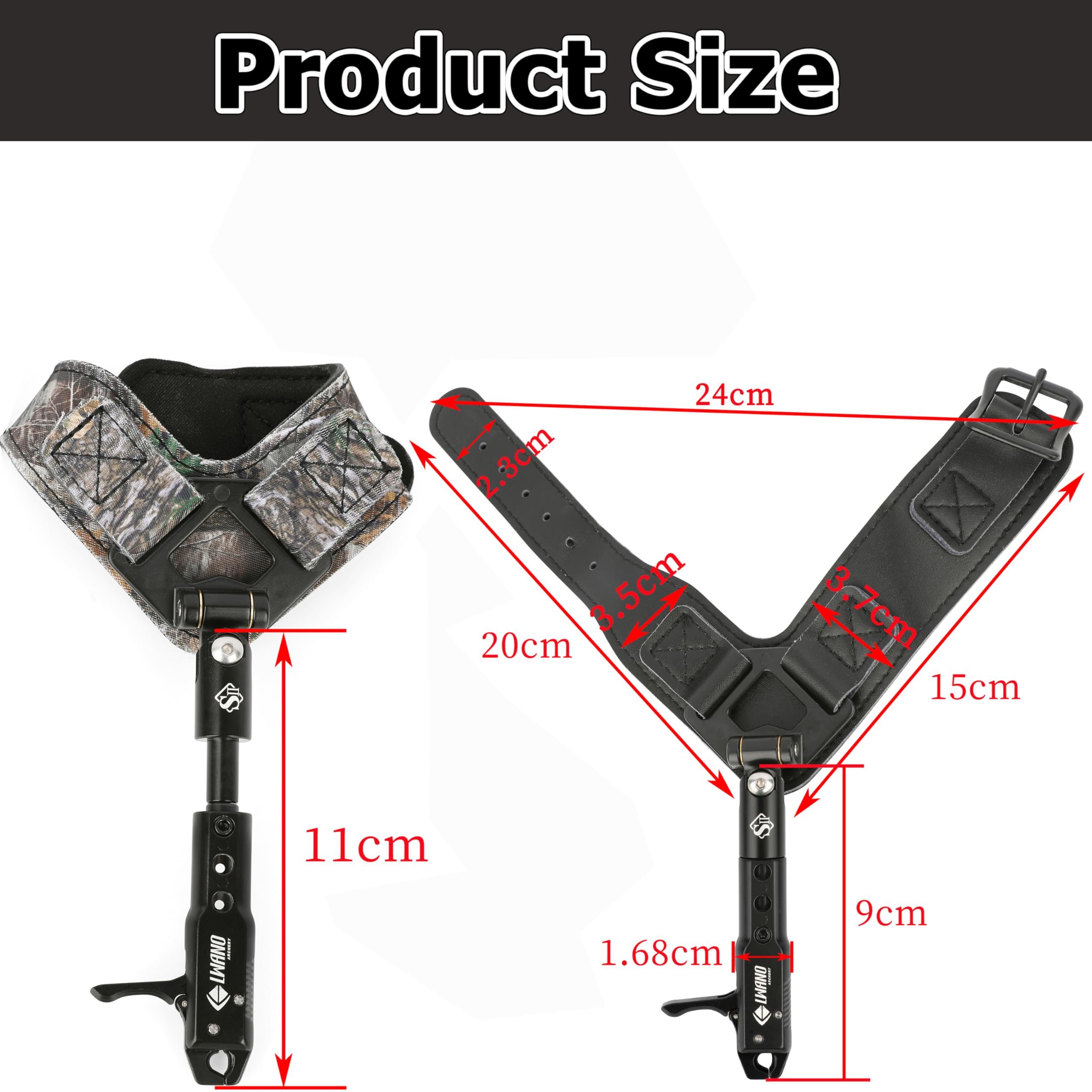 Archery Compound Bow Release String Release Aids Aluminum Alloy Bow Grip Caliper, Outdoor 360 Rotating with Adjustable Wrist Strap Cocking Aids for Hunting