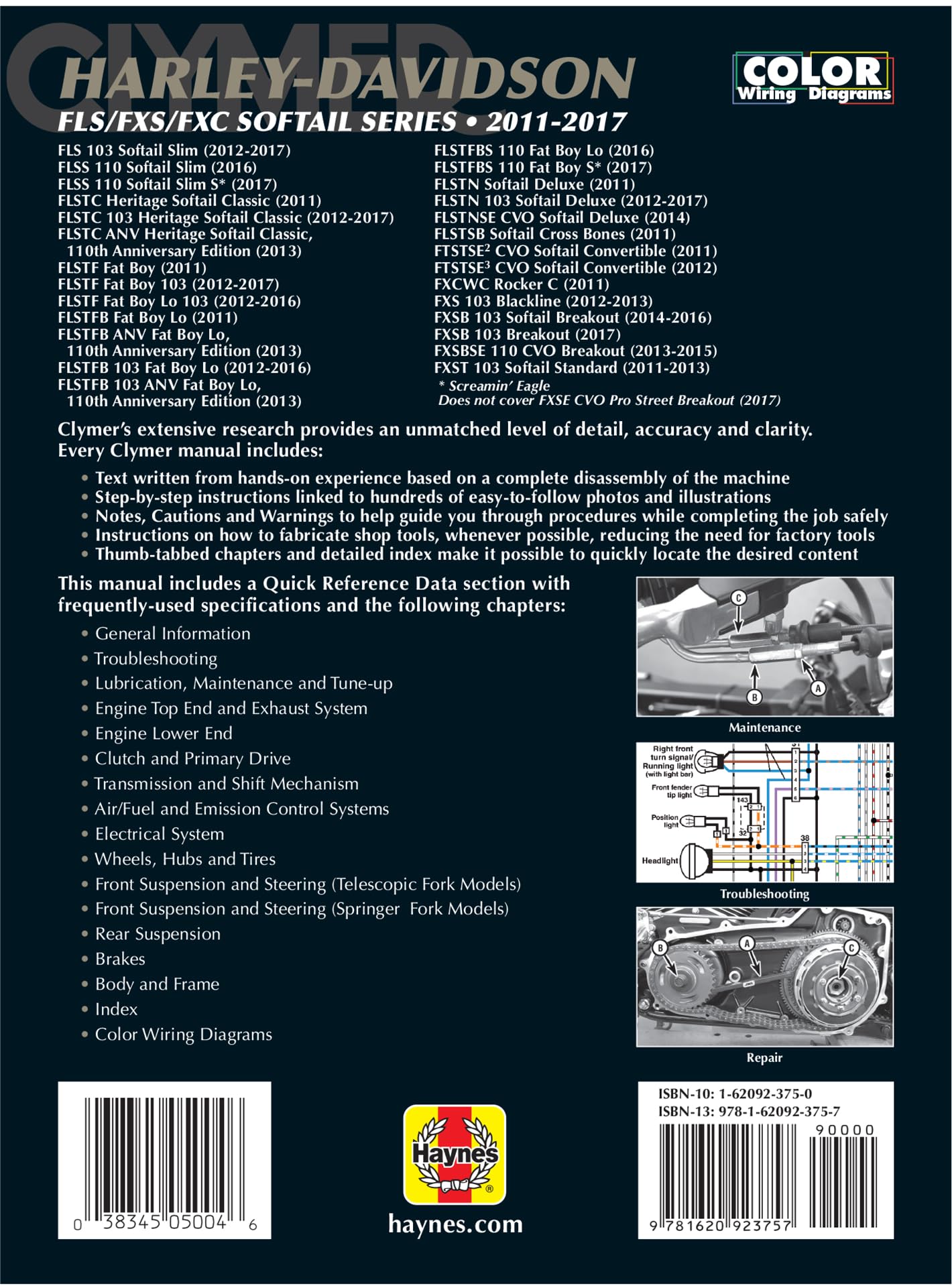 Clymer Harley-Davidson FLS/FXS/FXC Softail Series 2011-2017 (Clymer Manuals)