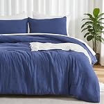 EMME - Couvercle de la couette Taille Reine, Couvette de Boho, 3 Pièces Élégant Ensemble de literie pour toute la saison, 1 Couverture de couettes + 2 Shams d'oreiller (Gris foncé)