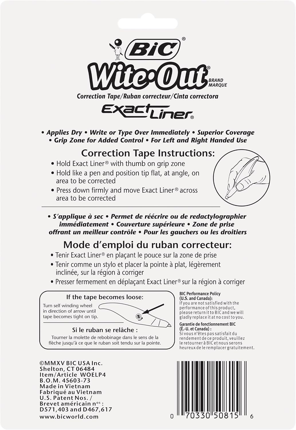 BIC Wite-Out Brand Exact Liner Correction Tape, White, 4-Count & Wite-Out Brand Mini Twist Correction Tape, White, 2-Count, Compact and Convenient Design for Easy Storage