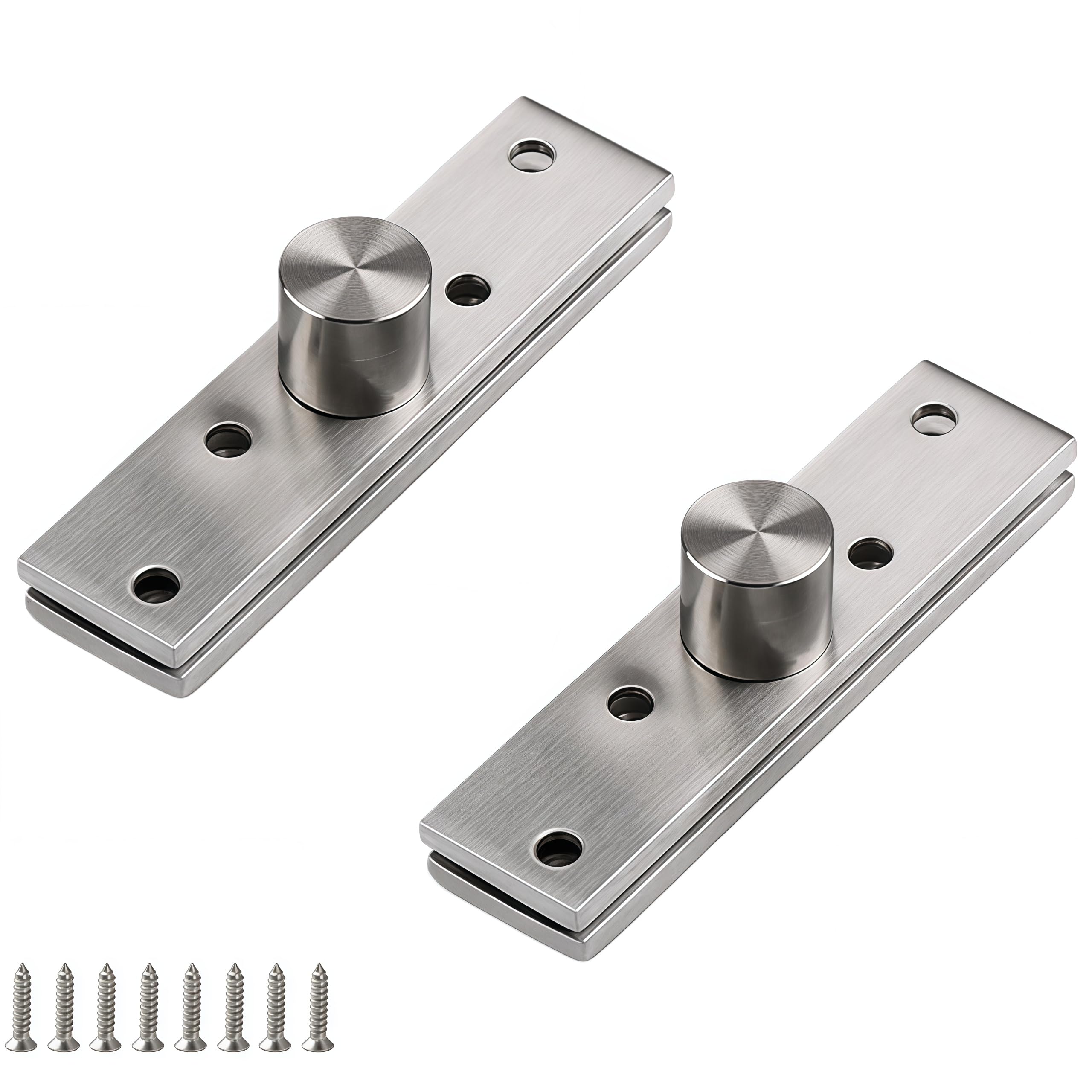 Vbnexyr Regular Hinge 2 Pack Of Stainless Steel 360 Degree Swivel Hinges For Revolving Wooden Doors 3.86 X 0.95 Inch Center Pivot
