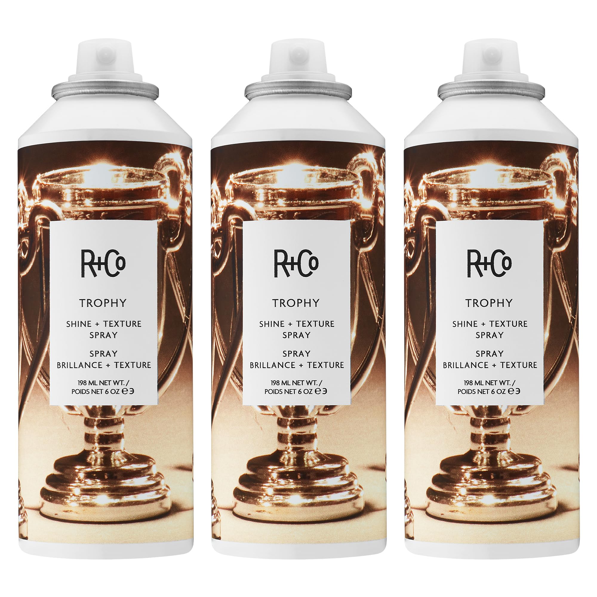 R+Co TROPHY Shine + Texture Spray – Hair Texturizing & Shine Spray, Adds Volume & Manageability, All Hair Types