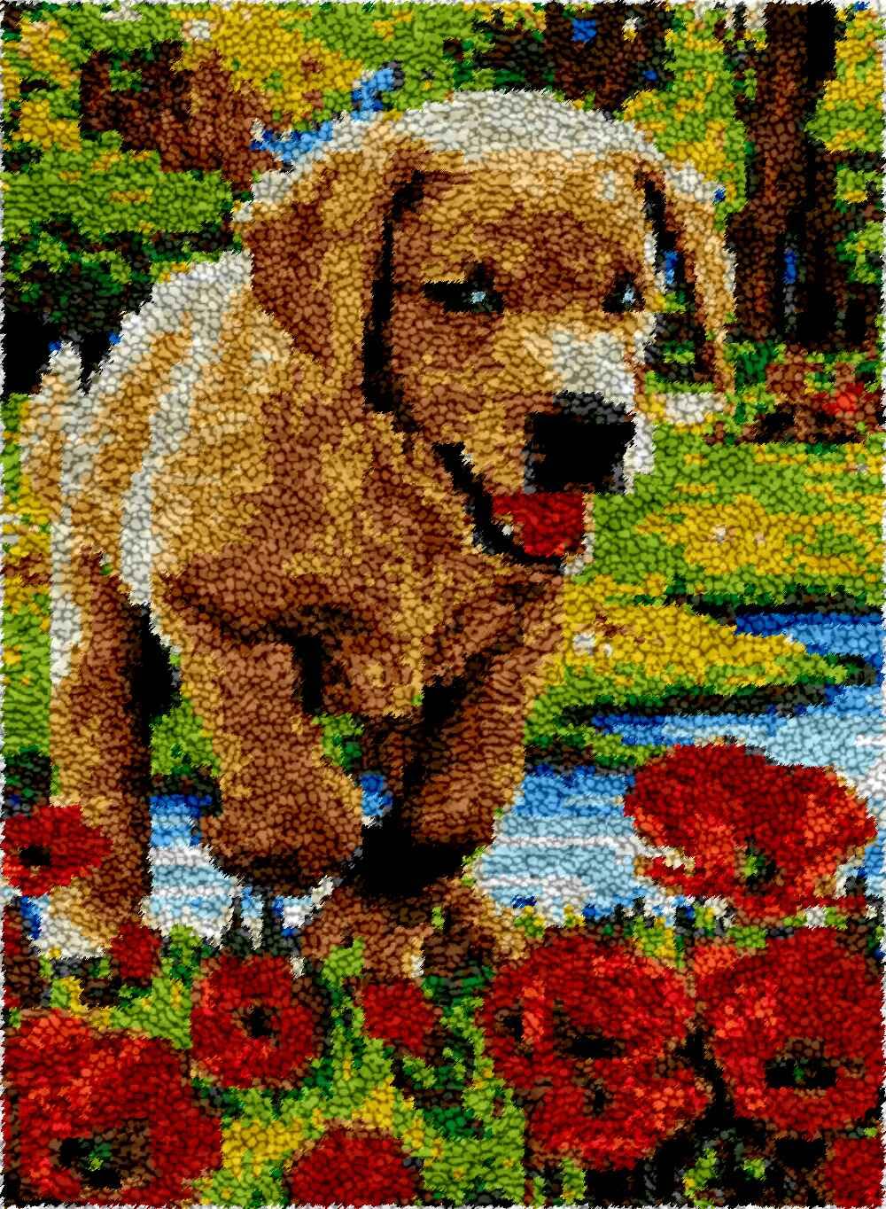 Kits de fabricación de alfombras con gancho de pestillo de perros y cojines DIY