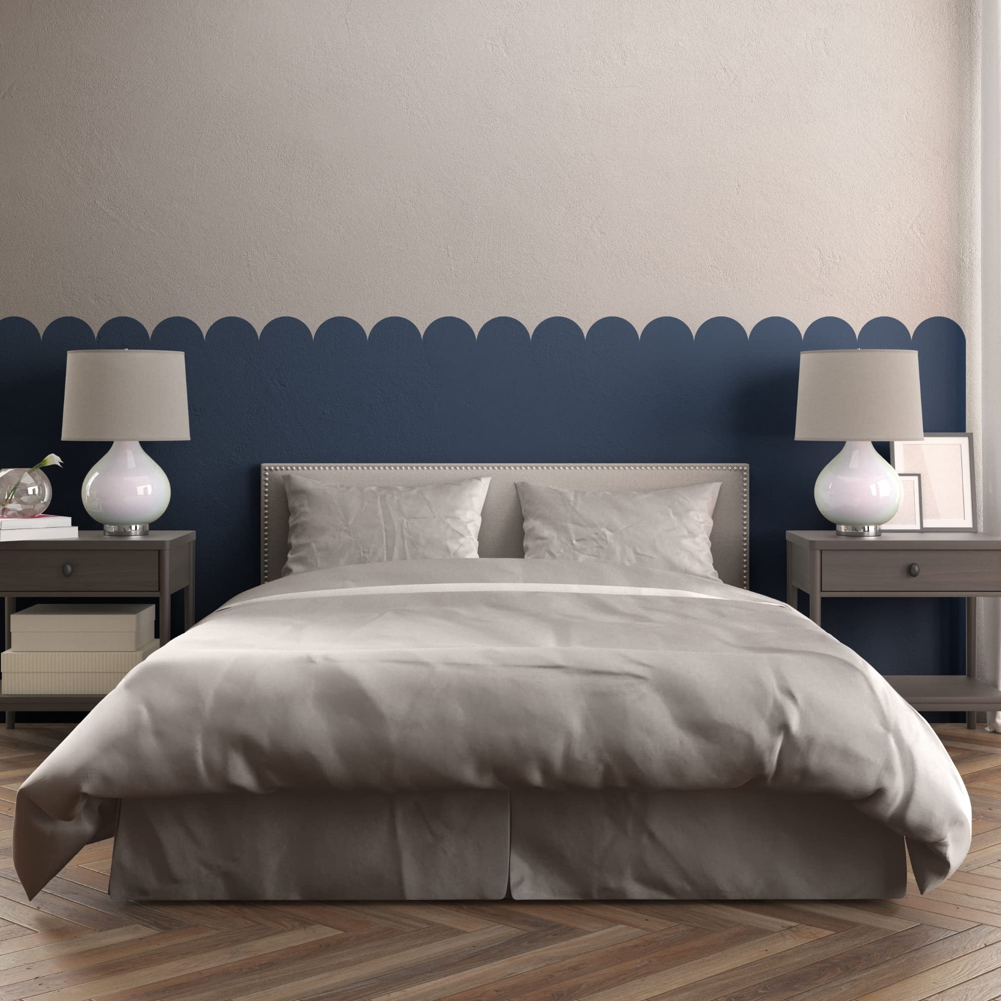 MINICK Scalloped Arch Wall Decal - Boho Decals for Kids Room, Boho Kids Bedroom Decal, Renter Friendly Decor, Peel and Stick Removable Arch Wall Stickers, Large Headboard Wall Decal, Toddler Room Decor, Boho Decor, Nursery Wallpaper, Geometric Decal