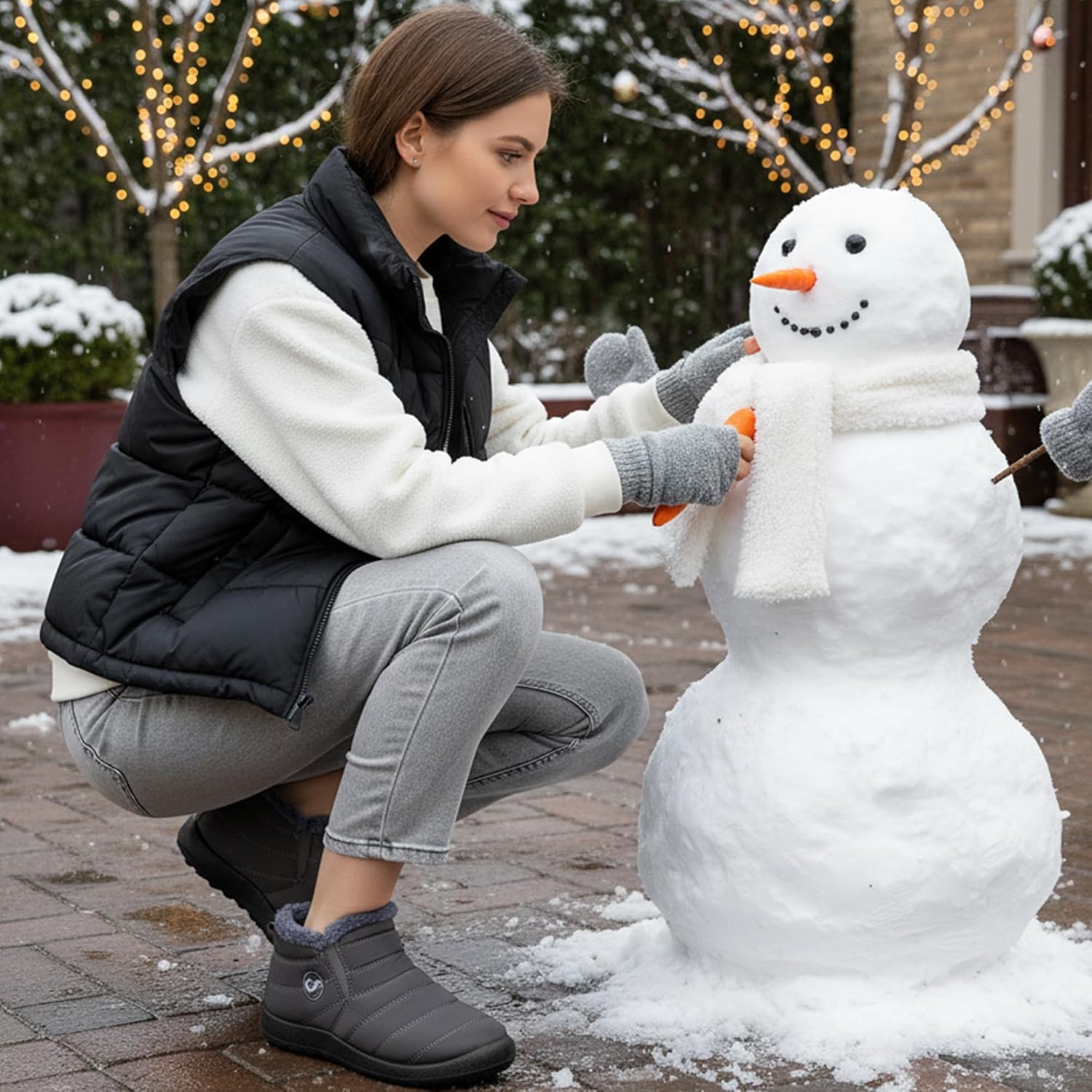 Alicegana Snow Boots for Women Winter: Warm Fur Lined Ankle Booties Comfortable Waterproof Slip On Lightweight Womens Boots - Image 2