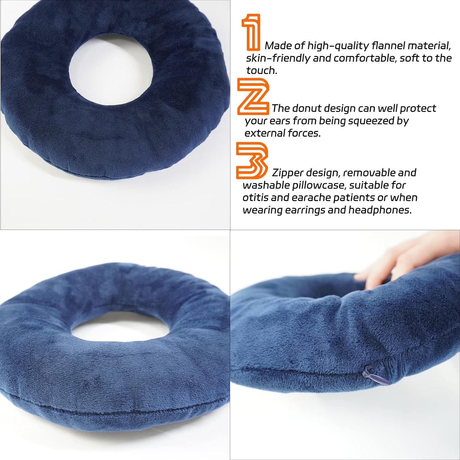 Ear Piercing Pillow for Side SleepersSmall Pillow with Ear Hole Donut