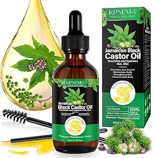 Jamaican Black Castor Oil for Hair Growth, Multipurpose Cold Pressed 100% Natural Castor Oil Organic for Hair and Skin, Eyebrow, Body Care