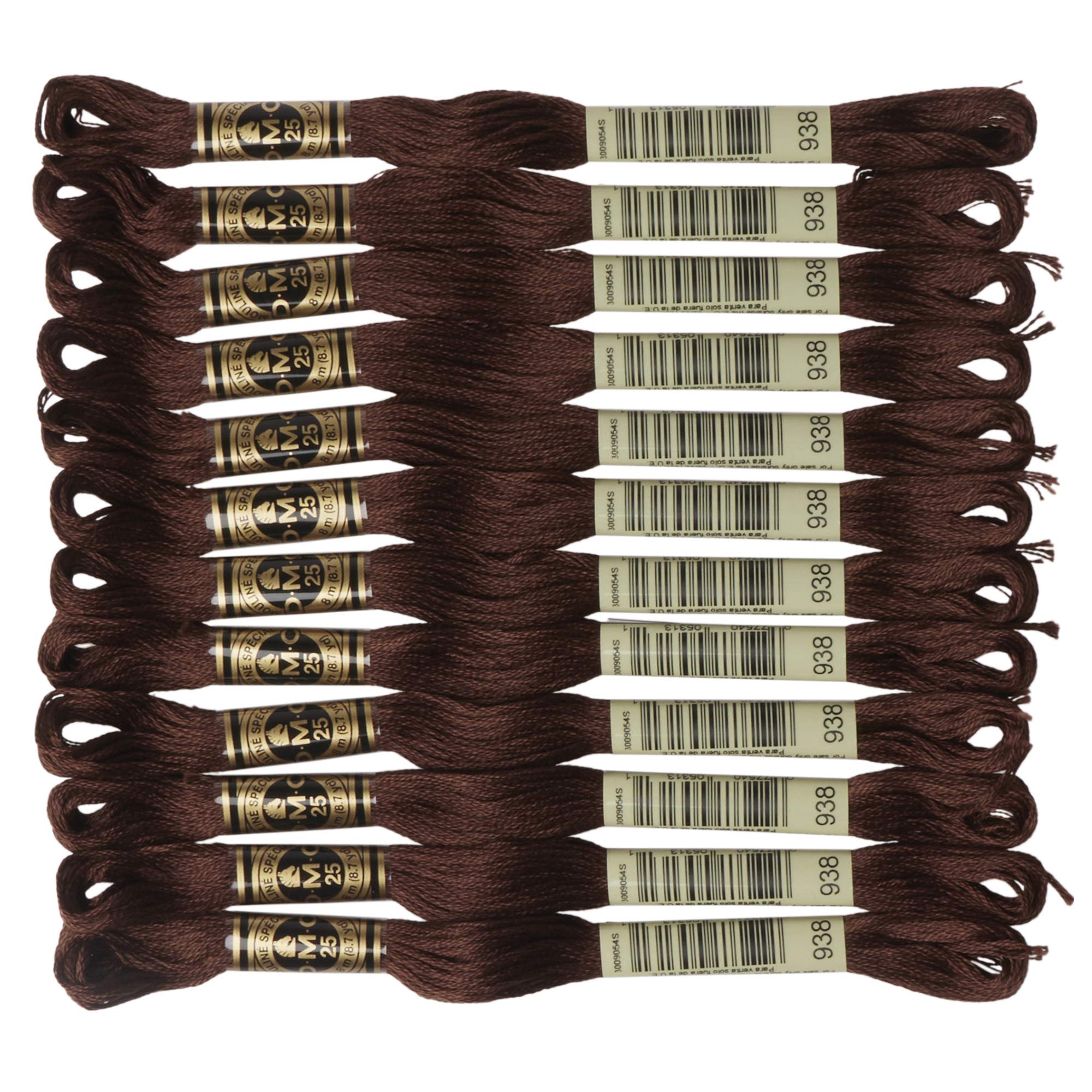 DMC 6-Strand Embroidery Cotton Floss, Ultra Dark Coffee Brown