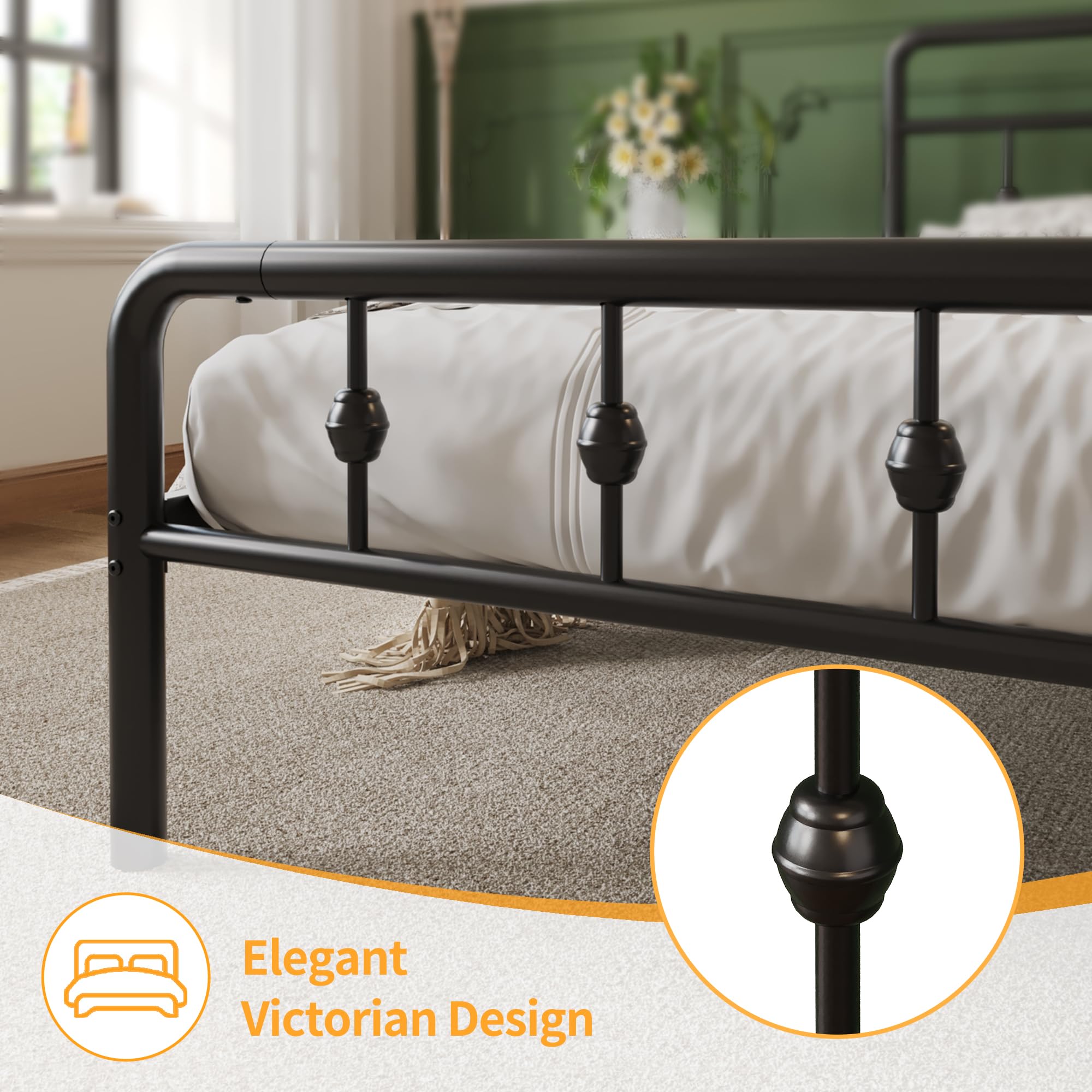 Amazon.com: Lutown-Teen 12 Inch Twin Bed Frames with Victorian