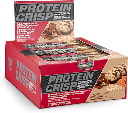BSN Protein Crisp Bar by Syntha-6 - Barra de proteína de suero bajo en azúcar, 1072753, 1