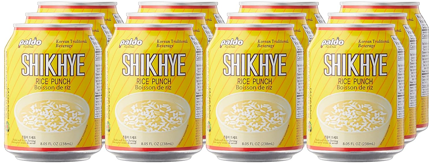 Paldo Rice Punch 238mL X 12 Cans Gift set, clear, 8.04 Fl Oz (Pack of 12)