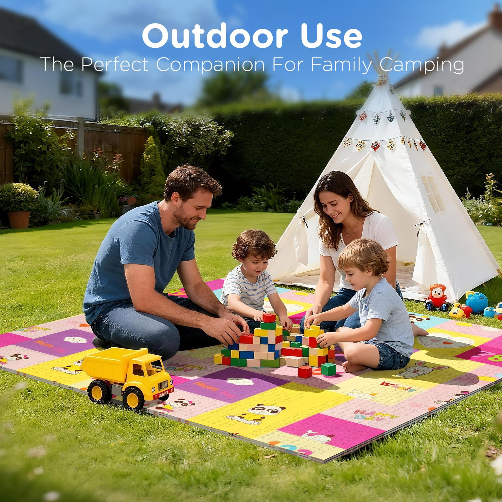Tapis d'Éveil Grande Taille 200x180cm – Tapis de Jeu Bébé Double Face, Tapis de Sol Bébé en XPE 1cm, Pliable, Imperméable, Sac de Rangement Inclus (Panda)