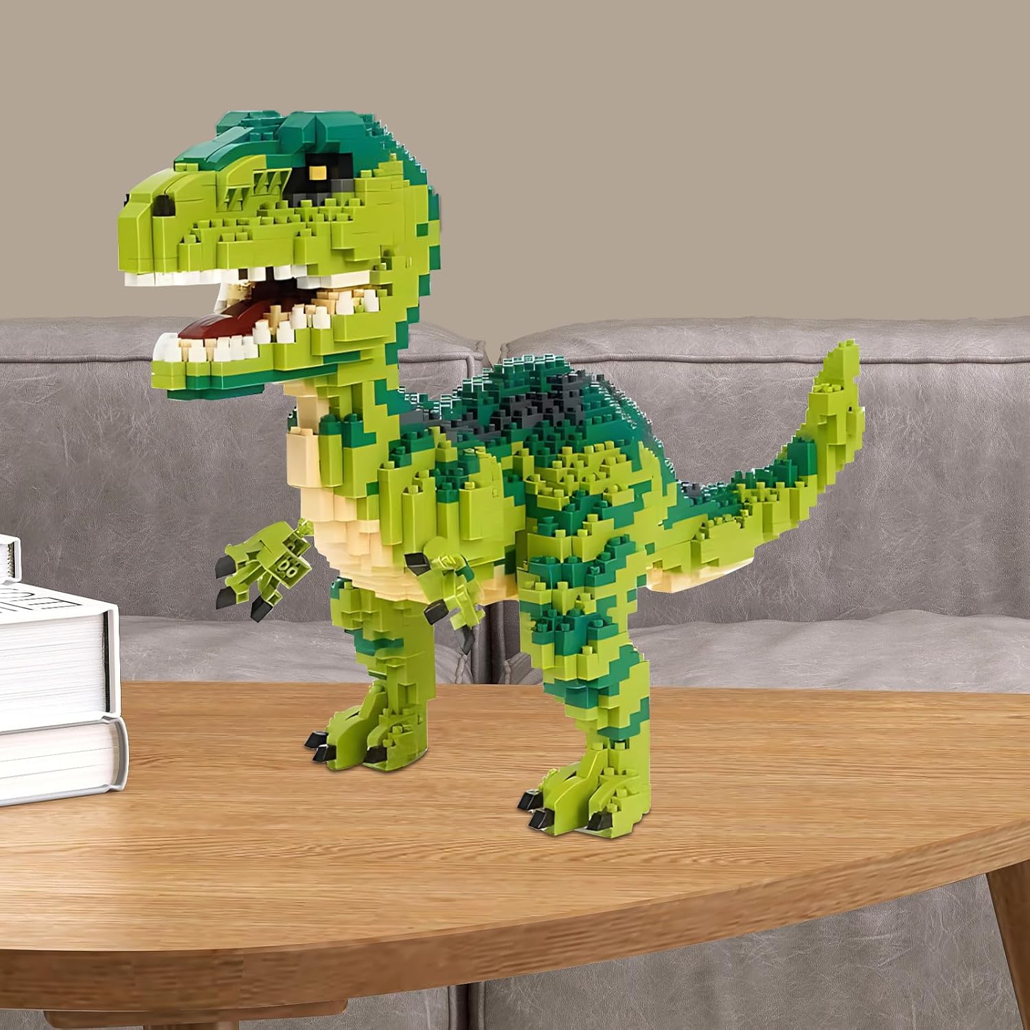 Dinosaur Tyrannosaurus Rex Building Blocks Velociraptor Model Decor Micro Mini Blocks Toy Birthday for Age 6+ Children Adults Teens 1457 Pieces - Image 7