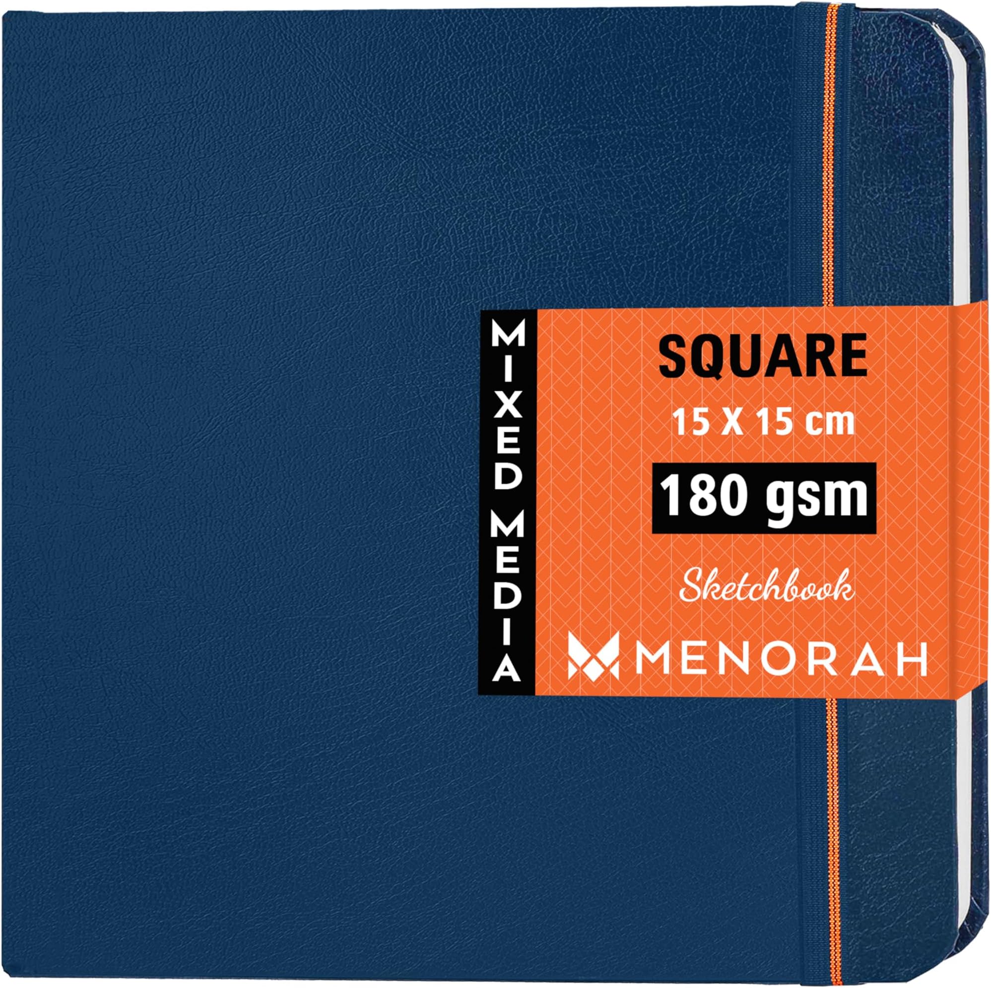 Paper - Sketch Book for Artist - Square - 180 GSM - Square Sketchbook for Drawing, Watercolor - Hard Bound - 100 Pages/50 Sheets (Blue) - (15.0 x 15.0 cm)