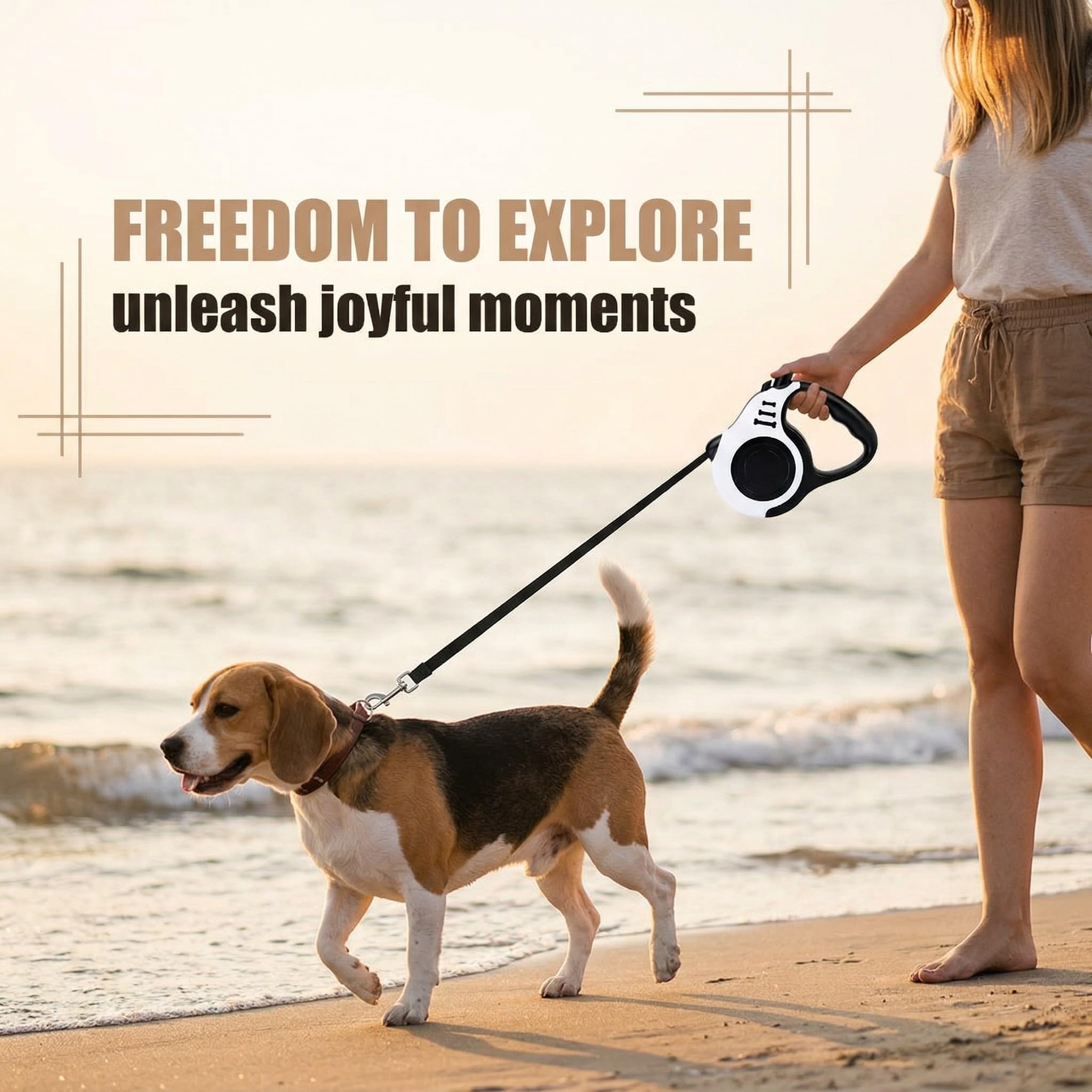 1 Guinzaglio per Cani Automatico Retrattile, Guinzaglio Estensibile con ABS Resistente, Per Passeggiate Cane e Gatto, 5 Metri, Bianco
