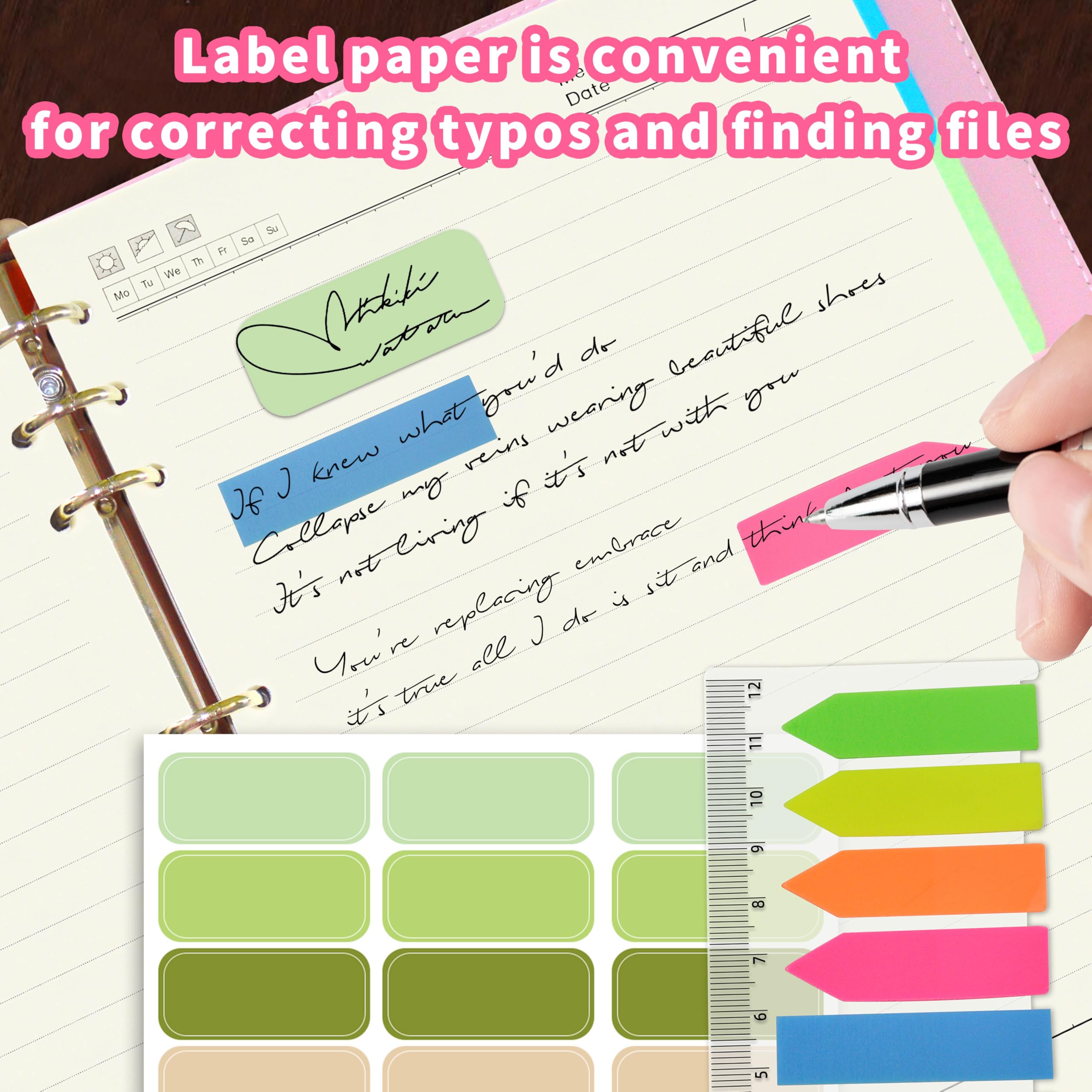 Mlife B5 Binder Refills, Lined Paper Set including 5 PCS File Divider, 90 Pages B5 Loose Leaf Paper, Label Stickers - Image 4