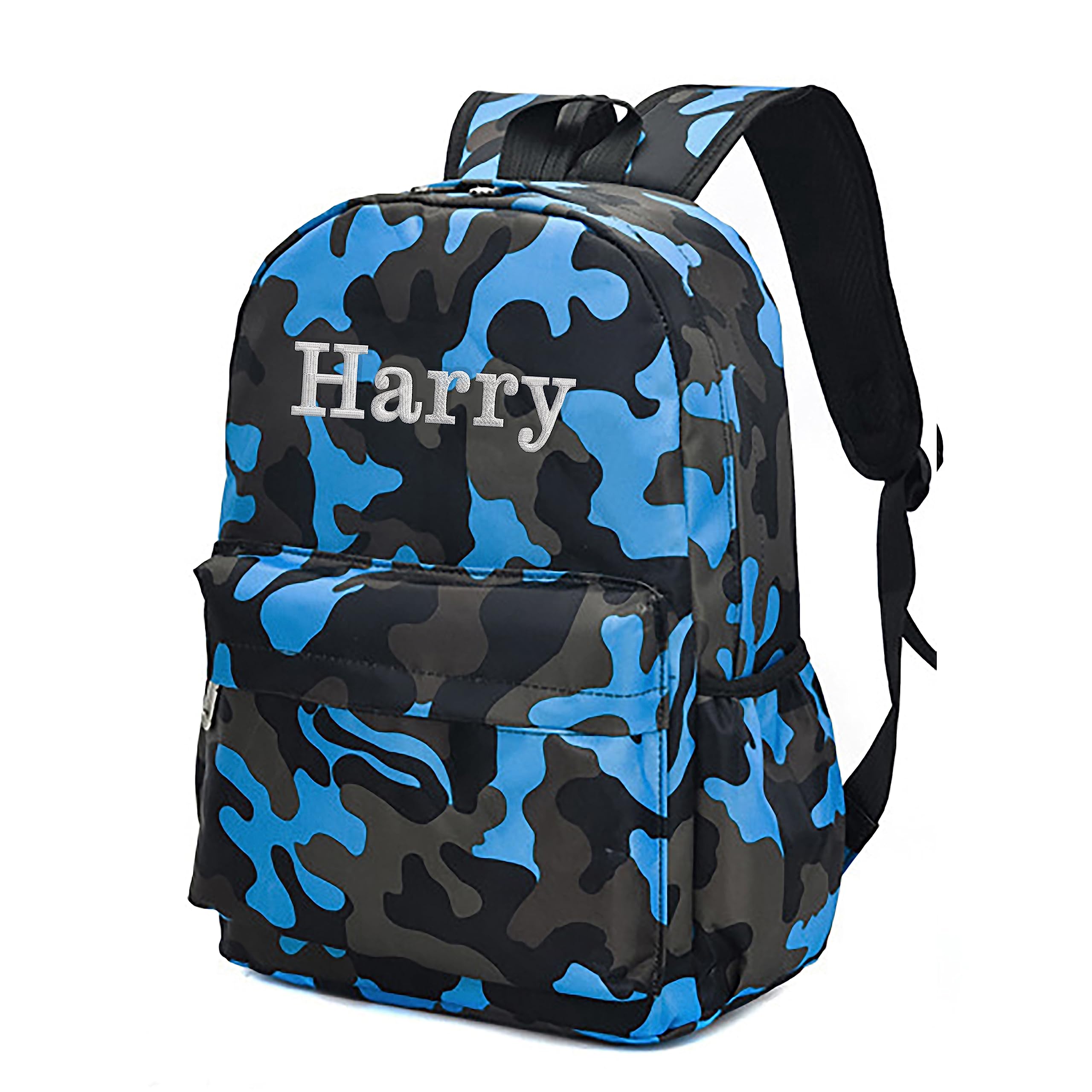 Personalised Kids Backpack With Side Bottle Holder - Water-Resistant Rucksack And Zip Pockets