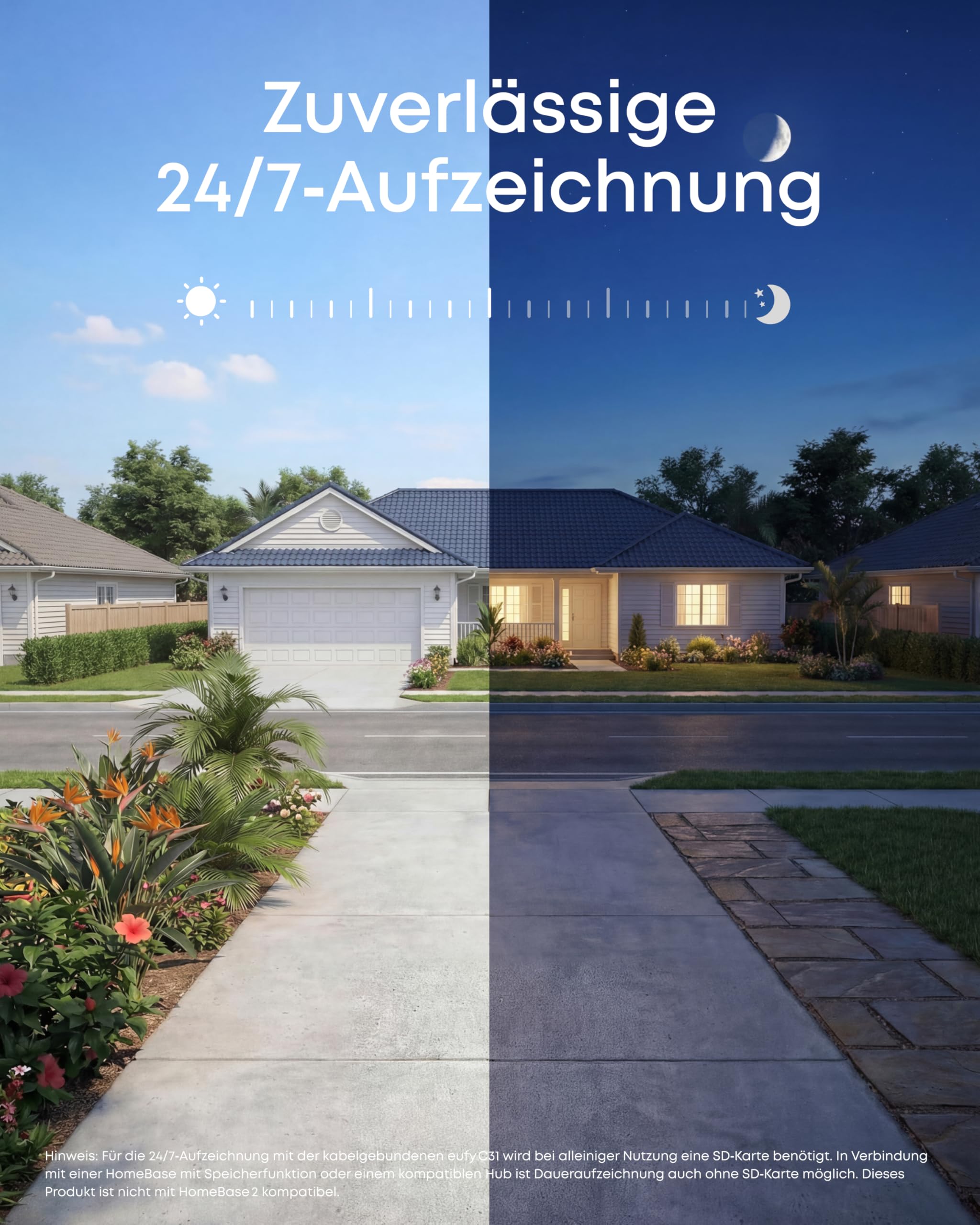 eufy Überwachungskamera C31 kabelgebunden, Überwachungskamera Außen | Farbnachtsicht, ohne Abo, 24/7-Videos, 360°-Sicht mit Schwenken/Neigen, KI-Erkennung Mensch/KFZ/Tier/Weinen, lokaler Speicher