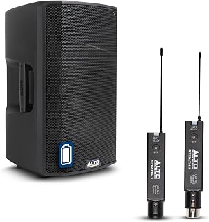 ALTO TX412B 600W 12" Baterry Powered PA Speaker Bundle with XLR Mic Receiver and Transmitter for Live Performances, Events, Karaoke, Public Address, Presentations