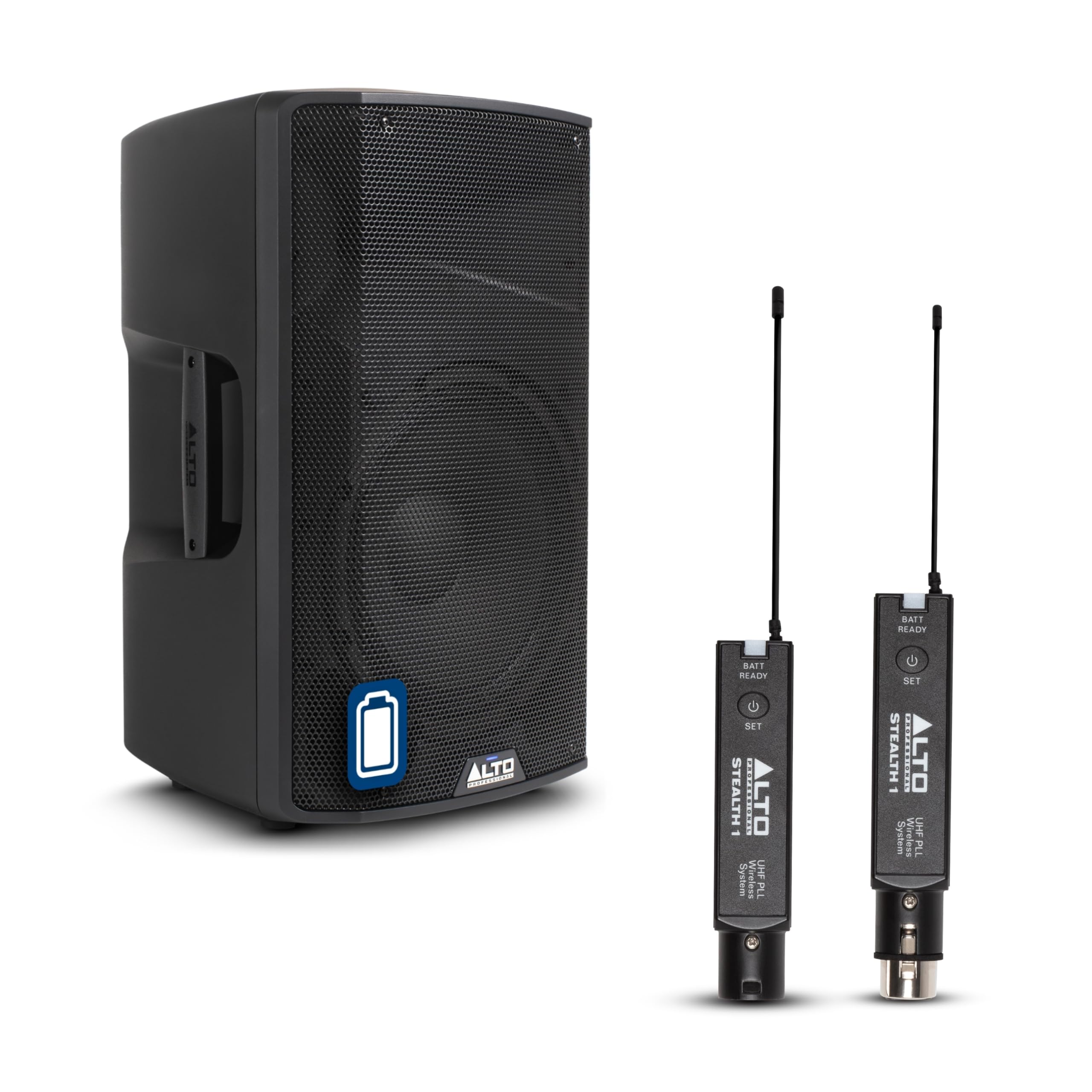 Pack Enceinte de Sonorisation sur Batterie ALTO TX412B 600W 12 Pouces avec Récepteur et Émetteur de Micro XLR pour Performances Live, Événements, Karaoké, Sonorisation, Présentations