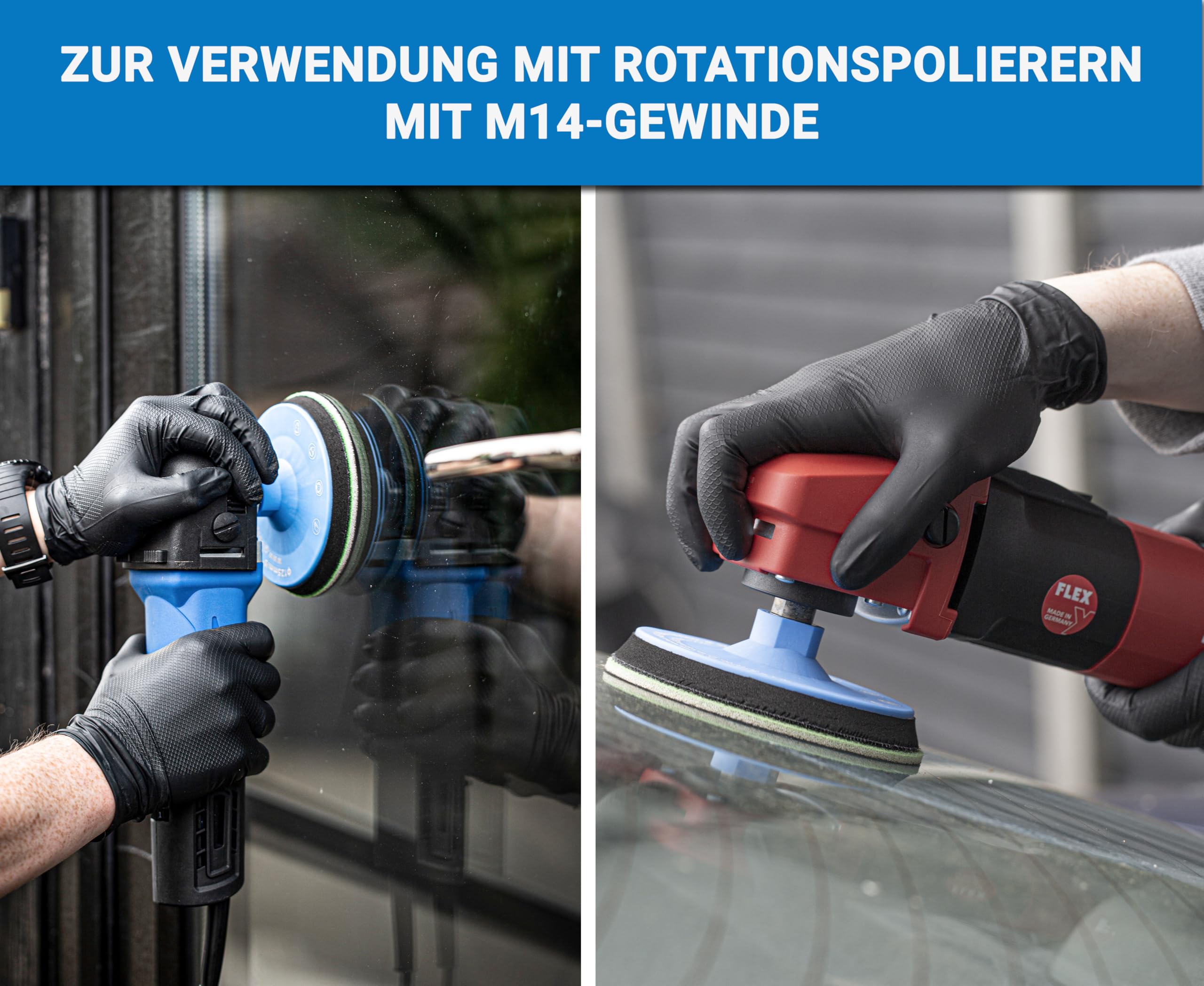 Glass Polish 125 mm PRO Glaskratzer-Entfernungsset für professionelles Glaspolieren, entfernt Kratzer, Graffiti, Wasserschäden und Säureätzungen, stellt den Originalzustand Wieder her
