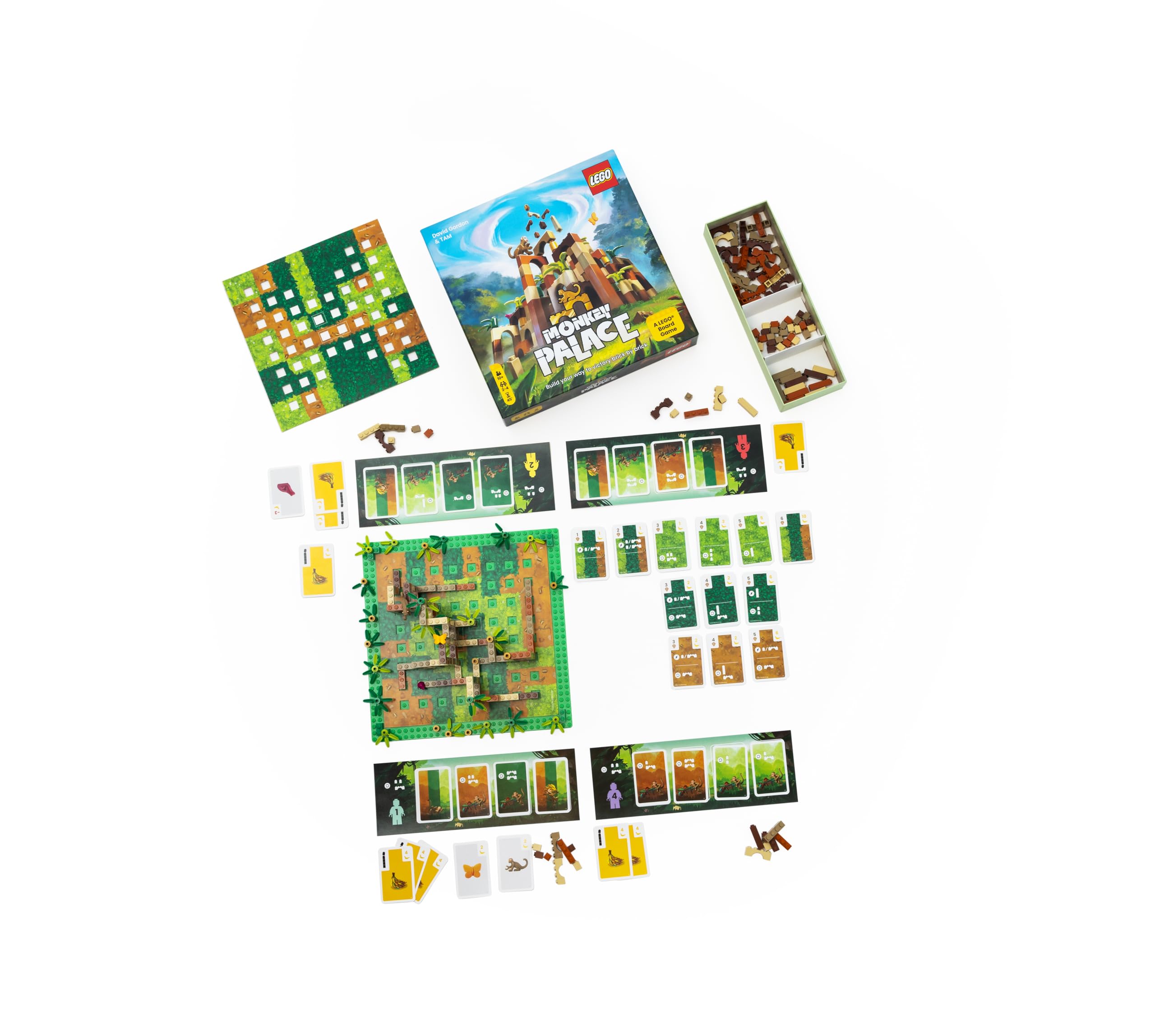 Dotted Games - Monkey Palace (edycja PL) Gra planszowa LEGO: Zbuduj drogę do zwycięstwa klocek po klocku! Rodzinna gra z układaniem klocków dla dzieci i dorosłych; Wiek 10+;2-4 graczy; Czas 45+ min.