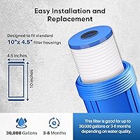 Vista 3 de PUREPLUS AP810 Filtro de agua de sedimentos ranurados para toda la casa, cartucho de repuesto para 3M Aqua-Pure AP810, AP811, AP801, AP801-C