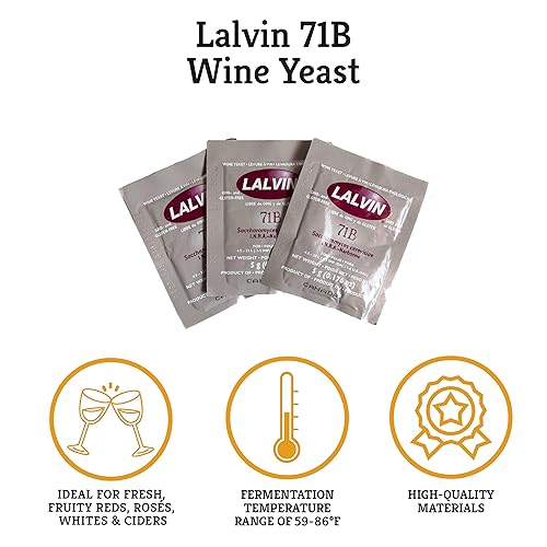 Miniatura 2 de Craft A Brew - Levadura de vino Lalvin 71B - Levadura de vino seco - Para vinos y sidras afrutadas - Ingredientes para fermentación casera -