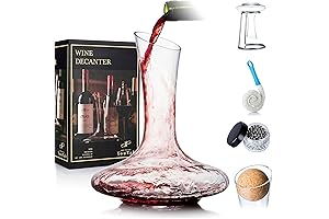 YouYah Wine Decanter Set with Stand, Accessories and Crystal Glass