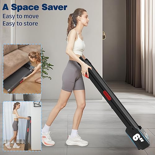 Miniatura 7 de Caminadora con 12% de inclinación automática de 9 niveles, pantalla LED RGB de capacidad de 450 libras, altavoz Bluetooth debajo del escritorio,