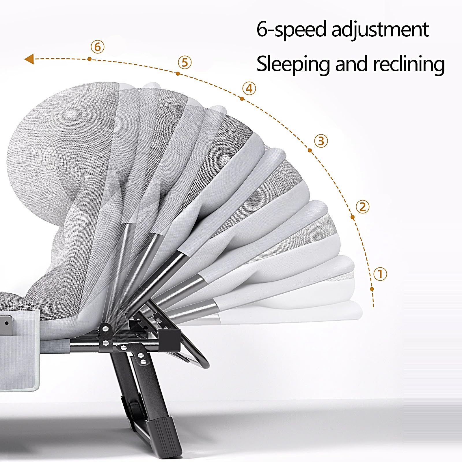 Letto Pieghevole Singolo Con Materasso Memory - Schienale Regolabile 5 Posizioni 300kg - Foto 9